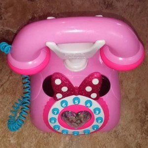 Disney Minnie Mouse Pink Telephone 7" Happy Helpers Talking Phone